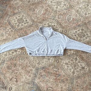 Garage Light Gray Cropped Sweatshirt